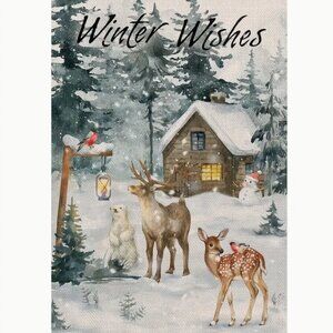 1pc 12"X18" Garden Flag with Winter Wishes